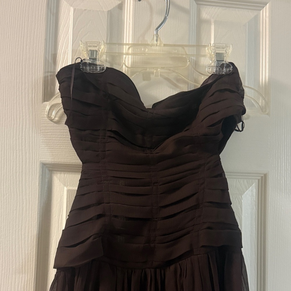 American Eagle Outfitters Dark Brown Strapless Dress